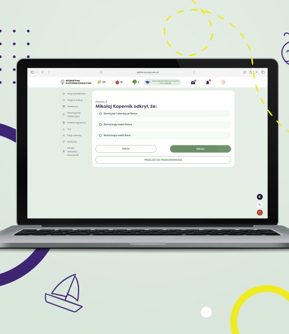 Przykładowe zadanie interaktywne z edukacji wczesnoszkolnej na Internetowej Platformie Edukacyjnej dla uczniów 1 klasy szkoły podstawowej.