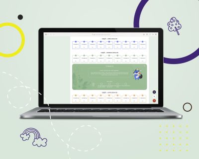 Laptop z otwartą stroną Internetową Platformy Edukacyjnej z widokiem na harmonogram zajęć z edukacji wczesnoszkolnej dla 3 klasy szkoły podstawowej.